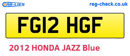 FG12HGF are the vehicle registration plates.