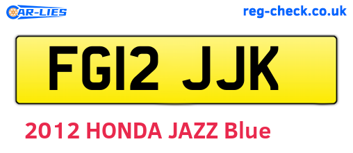 FG12JJK are the vehicle registration plates.