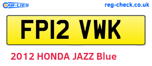 FP12VWK are the vehicle registration plates.