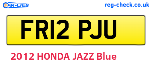 FR12PJU are the vehicle registration plates.
