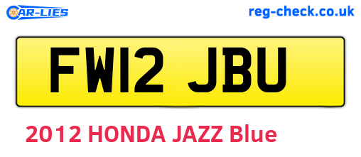 FW12JBU are the vehicle registration plates.