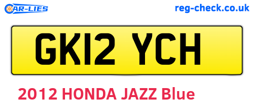 GK12YCH are the vehicle registration plates.