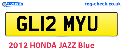 GL12MYU are the vehicle registration plates.