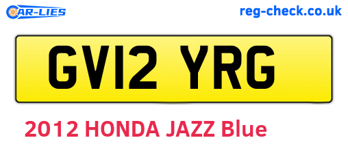 GV12YRG are the vehicle registration plates.