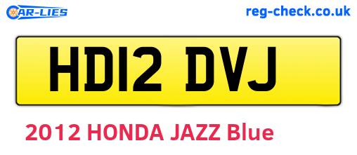 HD12DVJ are the vehicle registration plates.