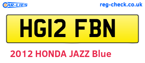 HG12FBN are the vehicle registration plates.