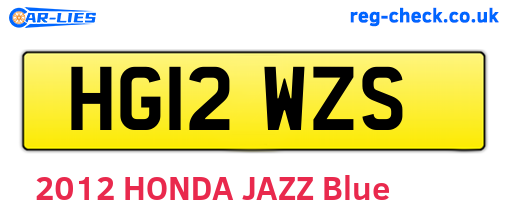 HG12WZS are the vehicle registration plates.