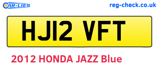 HJ12VFT are the vehicle registration plates.
