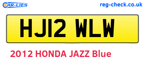 HJ12WLW are the vehicle registration plates.