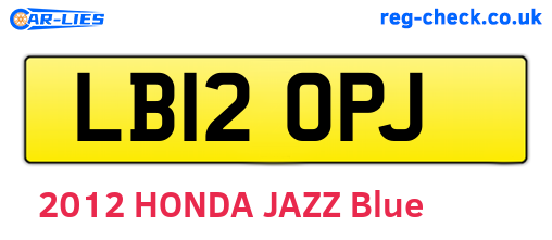 LB12OPJ are the vehicle registration plates.