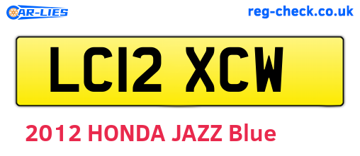 LC12XCW are the vehicle registration plates.