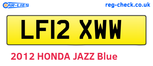 LF12XWW are the vehicle registration plates.