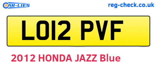 LO12PVF are the vehicle registration plates.