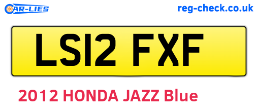 LS12FXF are the vehicle registration plates.