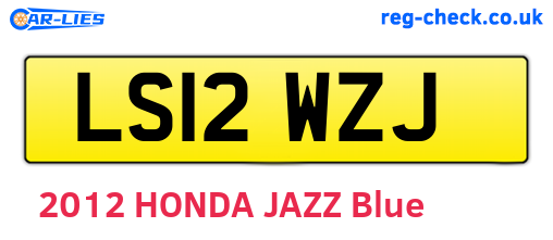 LS12WZJ are the vehicle registration plates.