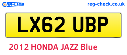 LX62UBP are the vehicle registration plates.