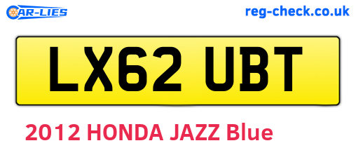 LX62UBT are the vehicle registration plates.