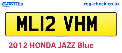 ML12VHM are the vehicle registration plates.