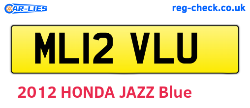 ML12VLU are the vehicle registration plates.