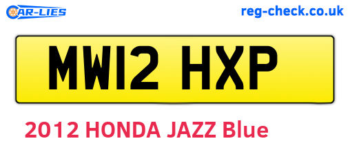 MW12HXP are the vehicle registration plates.