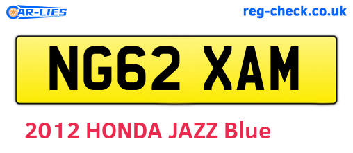 NG62XAM are the vehicle registration plates.