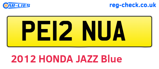 PE12NUA are the vehicle registration plates.