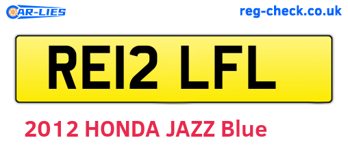 RE12LFL are the vehicle registration plates.
