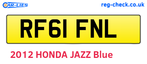 RF61FNL are the vehicle registration plates.