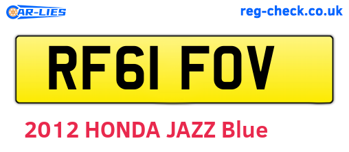 RF61FOV are the vehicle registration plates.