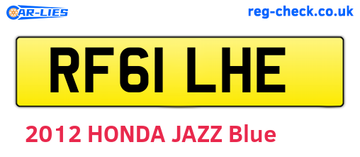 RF61LHE are the vehicle registration plates.