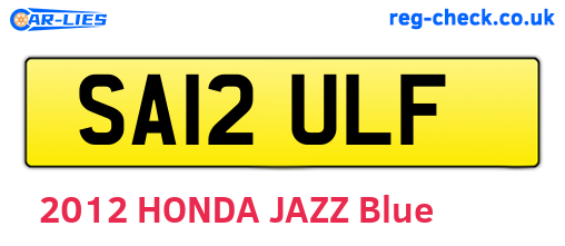 SA12ULF are the vehicle registration plates.