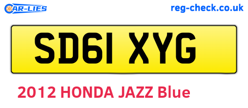 SD61XYG are the vehicle registration plates.