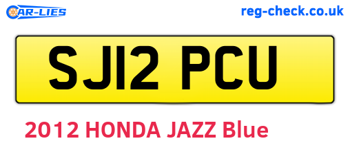 SJ12PCU are the vehicle registration plates.