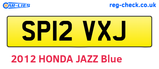SP12VXJ are the vehicle registration plates.