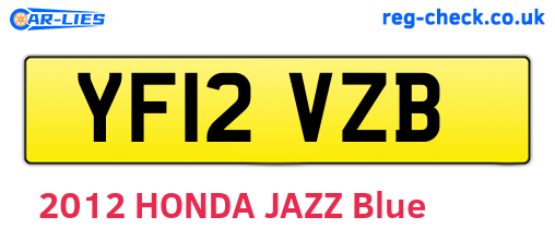 YF12VZB are the vehicle registration plates.