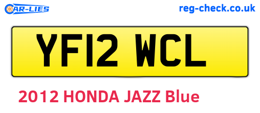 YF12WCL are the vehicle registration plates.