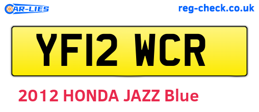 YF12WCR are the vehicle registration plates.