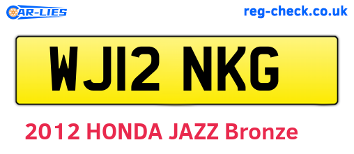 WJ12NKG are the vehicle registration plates.