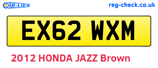 EX62WXM are the vehicle registration plates.