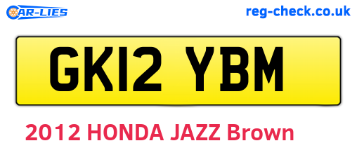 GK12YBM are the vehicle registration plates.