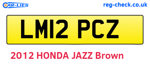 LM12PCZ are the vehicle registration plates.