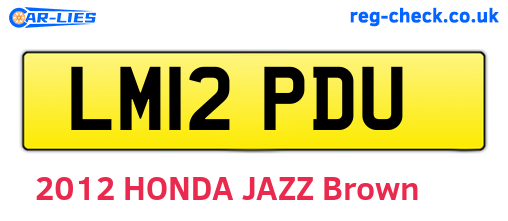 LM12PDU are the vehicle registration plates.