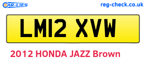 LM12XVW are the vehicle registration plates.