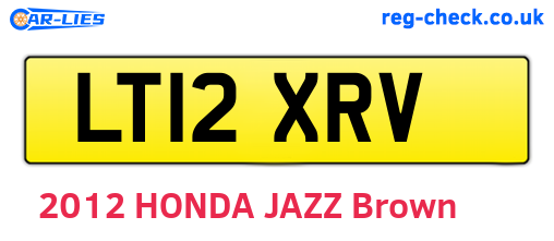 LT12XRV are the vehicle registration plates.