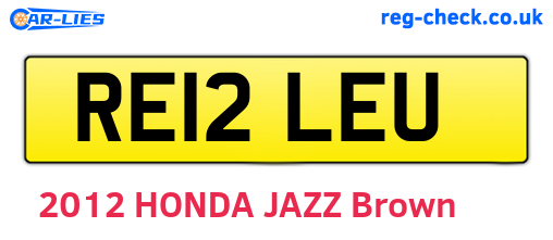 RE12LEU are the vehicle registration plates.