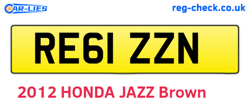 RE61ZZN are the vehicle registration plates.