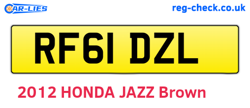 RF61DZL are the vehicle registration plates.