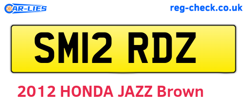 SM12RDZ are the vehicle registration plates.