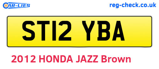 ST12YBA are the vehicle registration plates.