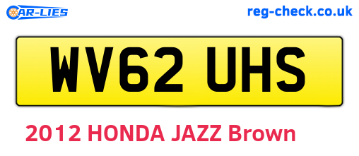 WV62UHS are the vehicle registration plates.